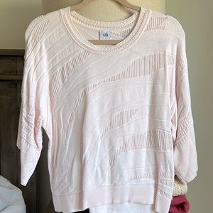 Cabi S pink short sleeve sweater